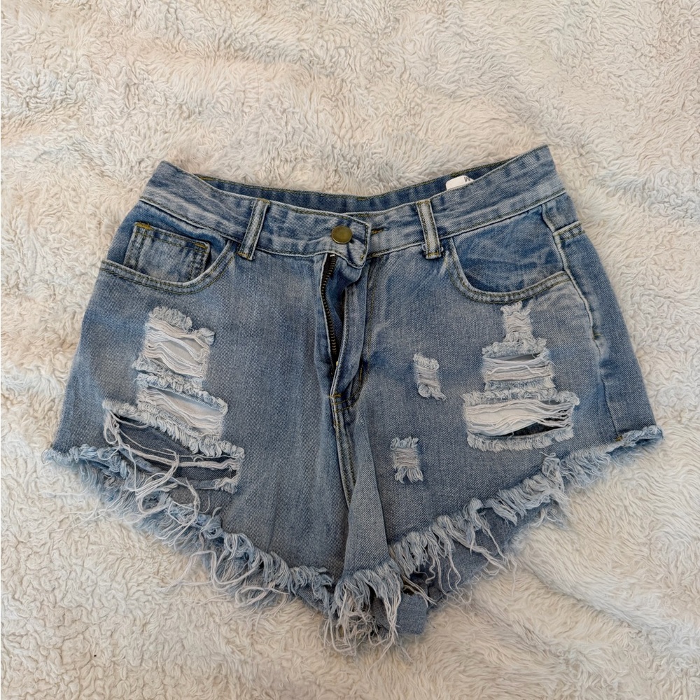 Distressed Denim Women Shorts